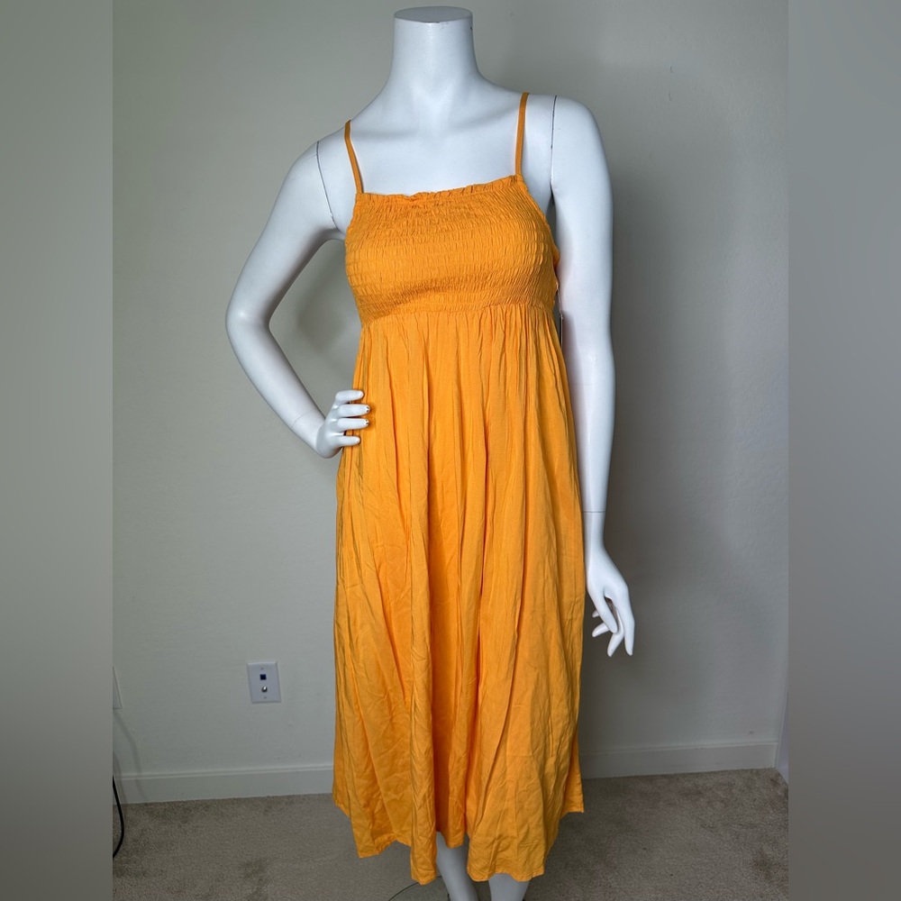 WILD FABLE ORANGE FLOWY MIDI DRESS SZ XS RUNS BIG NWT